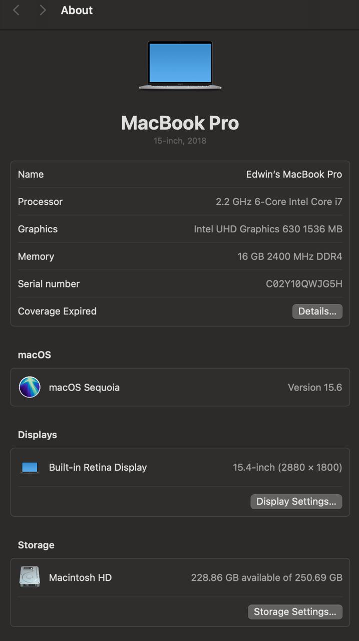 MacBook Pro 16” (2019) en excelente estado