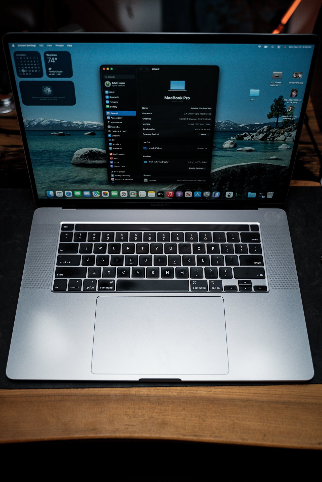 MacBook Pro 16” (2019) – Intel Core i9 / 32 GB RAM / 512 GB SSD
